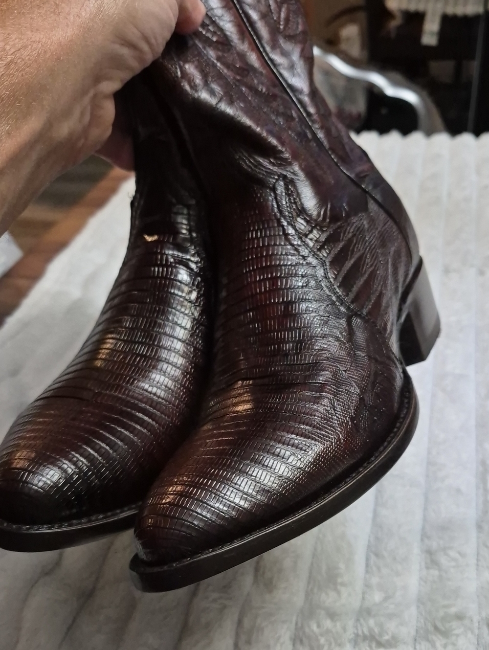 DAN POST TAN TEJU LIZARD LEATHER BOOTS MEN'S SZ 10.5 D $390 - Picture 9 of 11